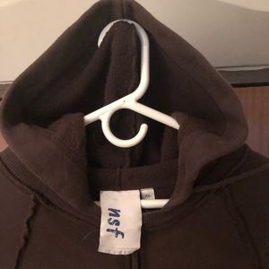 NSF designer hooded sweatshirt... BROWN... size XL